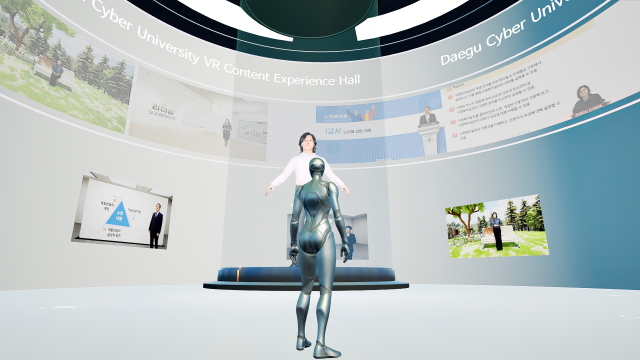대구사이버대의 VR 체험형 콘텐츠 장면. 대구사이버대 제공