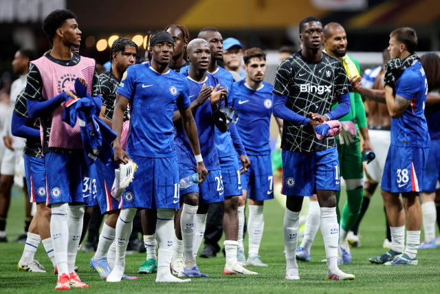 EPL의 첼시 선수들이 17일 미국 조지아주 애틀랜타의 메르세데스 벤츠 스타디움에서 열린 2025 FIFA 클럽 월드컵 D조 1차전 LA FC와의 경기를 승리로 장식한 뒤 경기장을 빠져나가고 있다. 연합뉴스