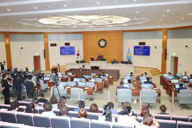 24일 오전 포항시의회 제324회 제1차 정례회 제2차 본회의가 열리고 있다. 포항시의회 제공.
