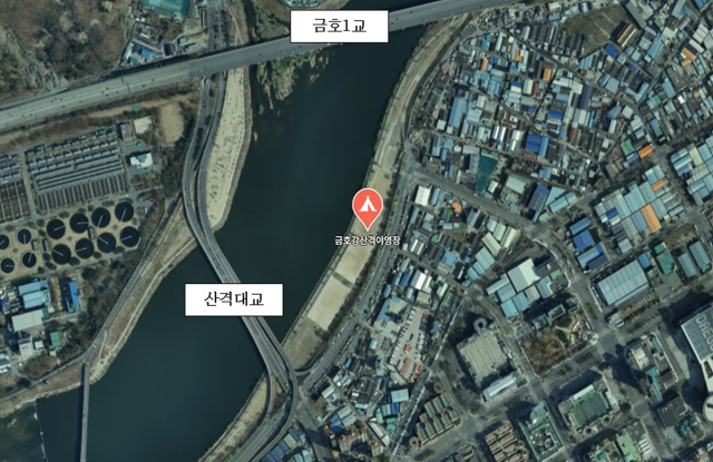 금호강산격야영장 위치. 대구시 제공.