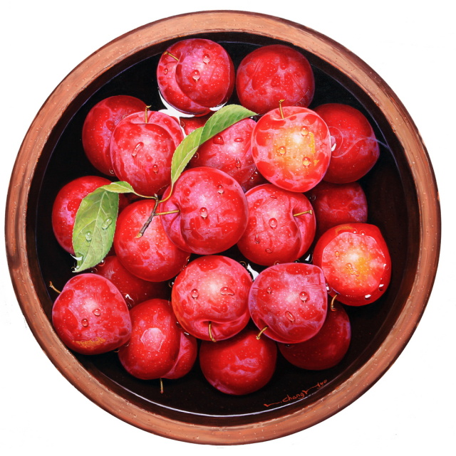 이창효, 자두-풍요, 80X80cm, Oil on canvas, 2023.