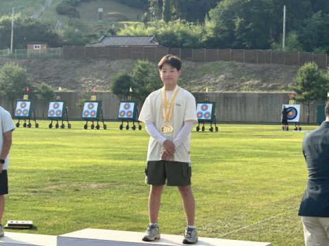 대구 덕인초 양궁부 6학년 박서준 학생이 지난 22일 광주에서 열린 
