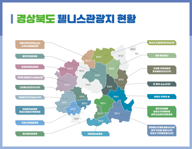 경북 웰니스 관광지 현황. 경북도 제공.
