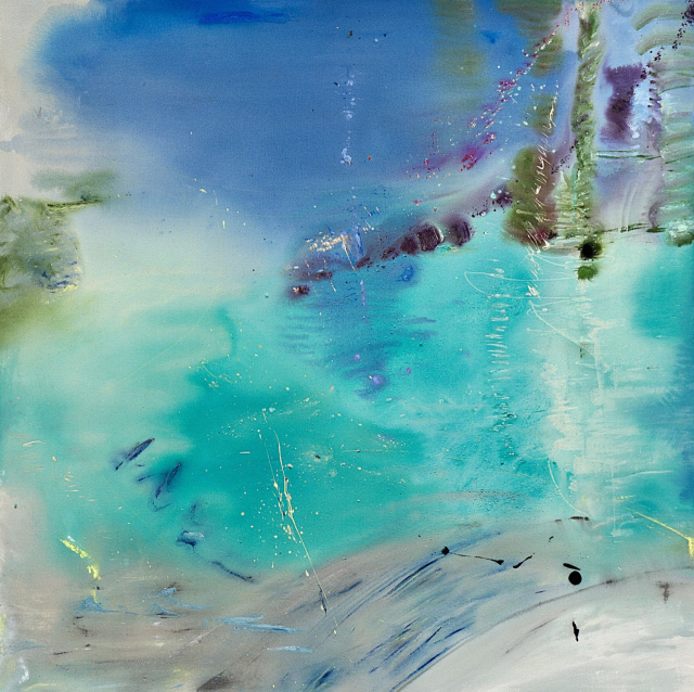 김연홍, 잇닿은 수평, 2024, acrylic on canvas, 130.3x130.3cm. 대구신세계갤러리 제공