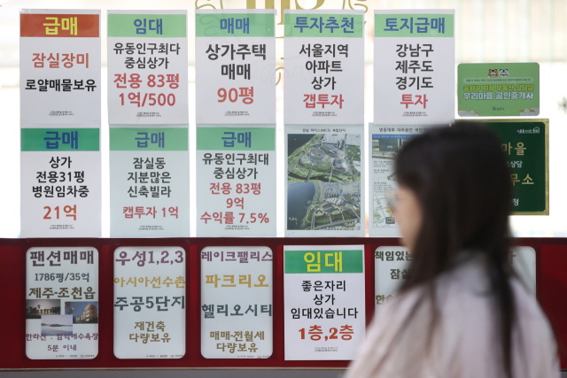6억원 이상 주택담보대출을 제한하는 고강도 대출 규제로 서울 강남권 부동산 시장이 숨을 죽이고 있는 30일 서울의 한 부동산 중개업소 앞에 매물 정보가 내걸려 있다. 업계는 한동안 급매물 위주로만 간간이 거래가 성사되며 전체 거래도 크게 줄 것으로 보고 있다. 연합뉴스