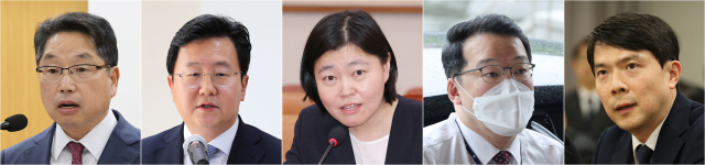 법무부는 1일 대검검사급 검사 3명에 대한 신규 보임 및 대검검사급 검사 4명, 고검검사급 검사 2명에 대한 전보 인사를 4일 자로 시행했다고 밝혔다. 사진 왼쪽부터 대검찰청 차장검사에 노만석 대검찰청 마약·조직범죄부장, 서울중앙지검장에 정진우(29기) 서울북부지검장, 서울동부지검장에 임은정 부장검사, 기획조정실장에 최지석(31기) 서울고검 감찰부장, 법무부 검찰국장에 성상헌(30기) 대전지검장. 연합뉴스
