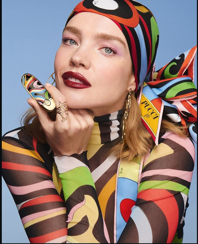 슈퍼모델 나탈리아 보디아노바(Natalia Vodianova)가 푸치(Emilio Pucci)와 프랑스 럭셔리 메이크업 브랜드 겔랑(Guerlain)의 콜라보레이션