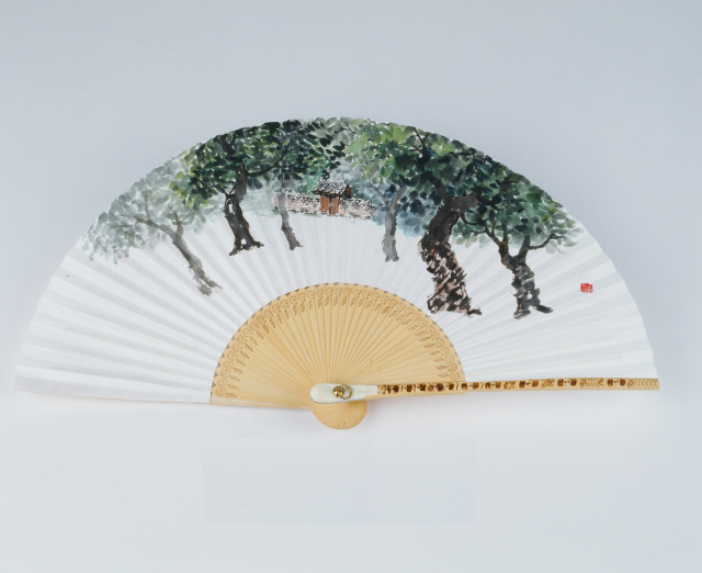 조홍근(1954- ), 계림풍경, 선면에 수묵채색
