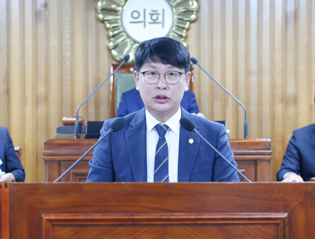 손성호 영주시의원이 5분 자유발언을 하고 있다. 영주시의회 제공