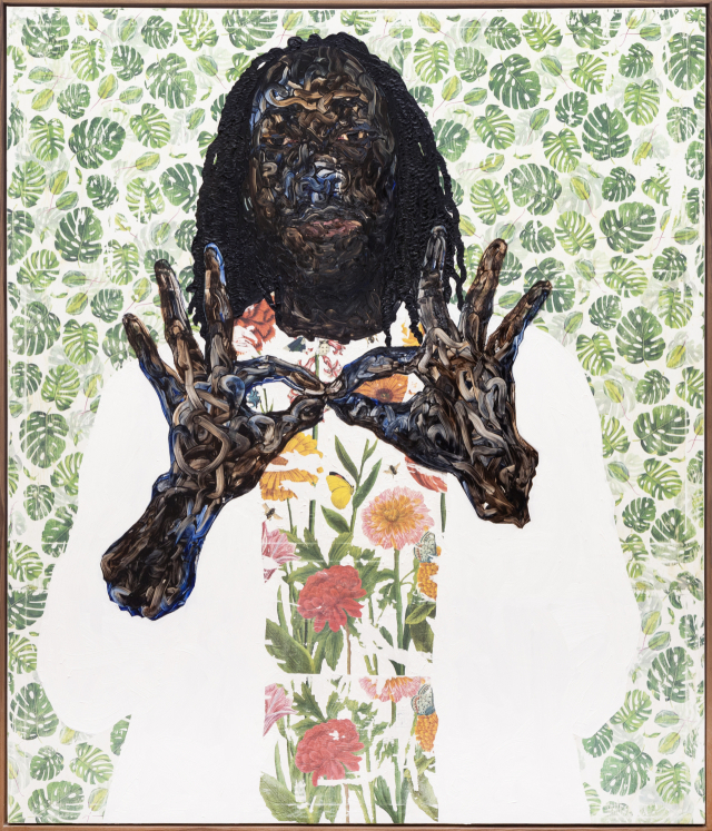 아모아코 보아포, Bueno, 2024, Oil&paper transfer on canvas, 140x120cm