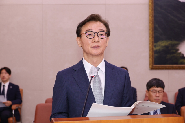 전재수 해양수산부 장관 후보자가 14일 서울 여의도 국회 농림축산식품해양수산위원회 전체회의에서 열린 인사청문회에서 발언하고 있다. 연합뉴스