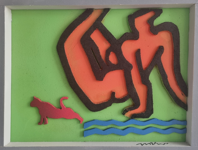 이준일, 그건너, 47x37cm, Acrylic Spray on tailored plywood