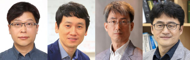 (왼쪽부터) 한욱신, 민승기, 이현우, 정운룡 포스텍 교수