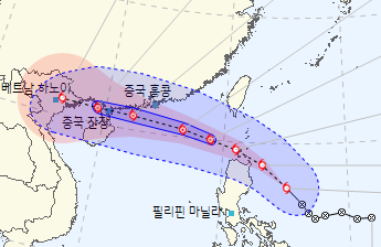 6호 태풍 위파 발생, 필리핀 루손섬→中 홍콩·광둥성·하이난→베트남 하노이 이동 전망