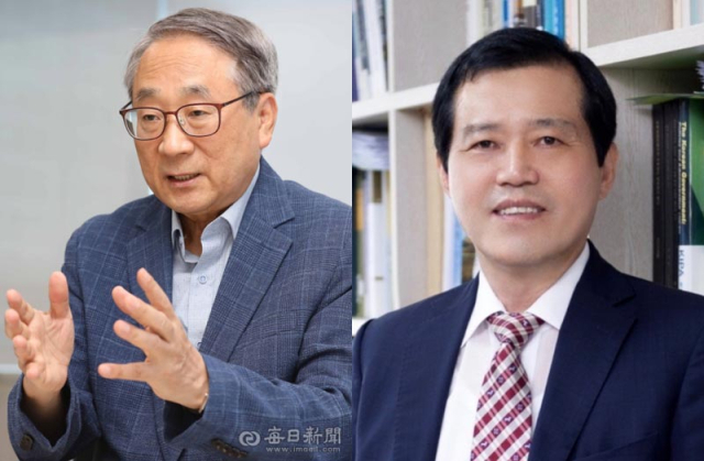 박양호 대구정책연구원장 (왼쪽), 하혜수 경북대 행정학과 교수.