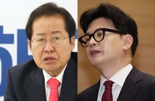 홍준표 전 대구시장, 한동훈 전 국민의힘 대표. 연합뉴스
