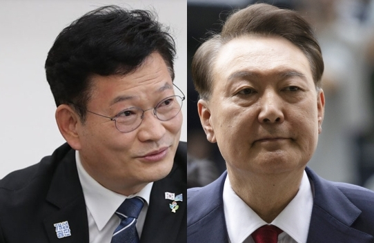 송영길 소나무당 대표, 윤석열 전 대통령. 연합뉴스