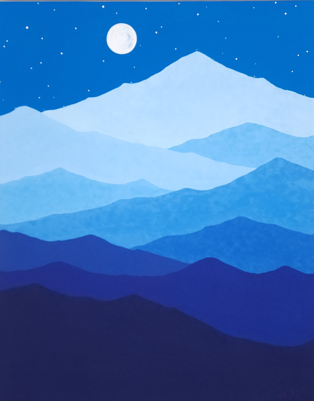 박두봉, Memory_ BIue Mountain,116.8×91.0cm, 장지에 수간채색, 2025