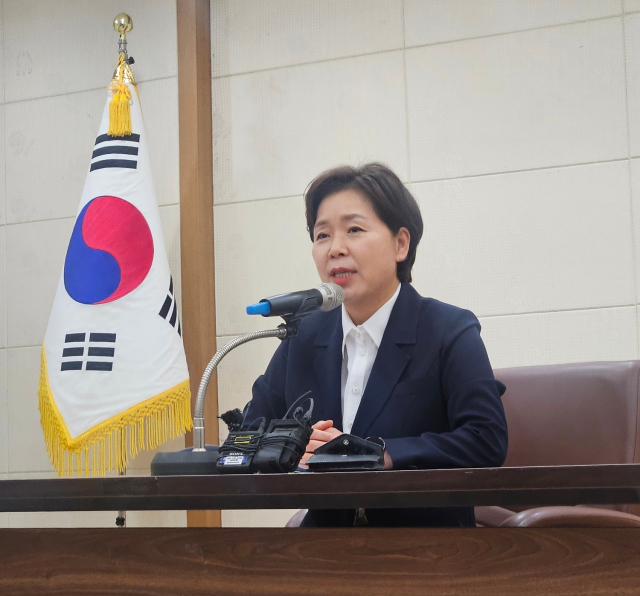8·22 국민의힘 전당대회 당 대표 선거에 출사표를 던진 양향자 전 국회의원이 30일 오전 11시 대구시의회 3층 회의실에서 대구경북(TK) 당원들의 지지를 호소했다. 윤정훈 기자