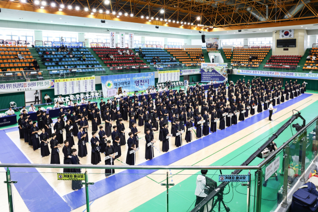 제28회 대구대학교 총장기 전국 고교 검도 선수권대회 개회식 사진. 대구대 제공