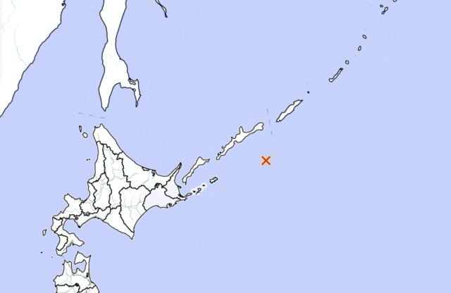 일본기상청 홈페이지 지진 정보 지도