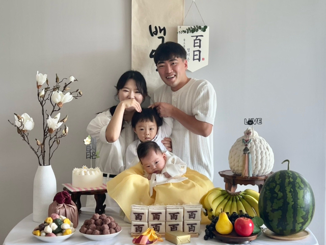 김나형·정승우 부부의 첫째 아들 정우재(2), 둘째 딸 정시은.