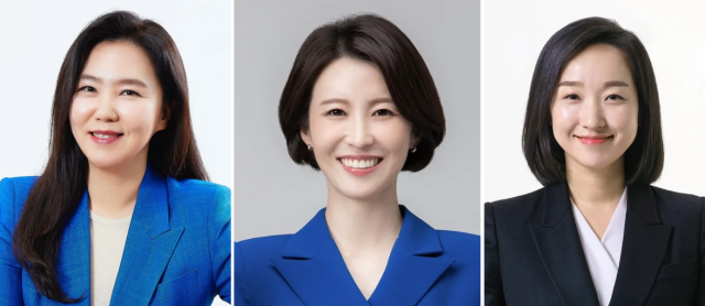 강유정(50) 대변인과 안귀령(36) 부대변인, 전은수(41) 부대변인. 매일신문 DB