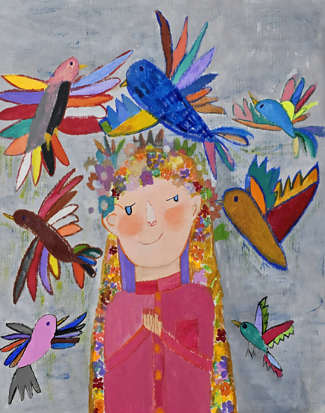 정지원, 팝 오브 하트, 2025, acrylic on canvas, 53x45.5cm