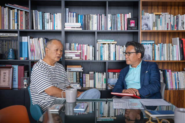 배우 송승환, 김건표 교수. 김건표 교수 제공.