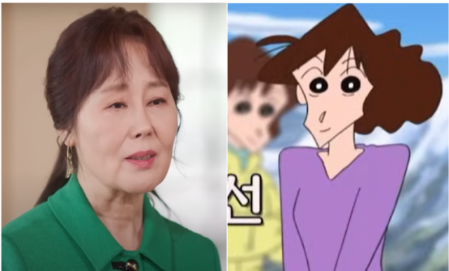 강희선 성우(왼쪽)과 애니매이션 짱구는 못말려 캐릭터 봉미선. tvN 