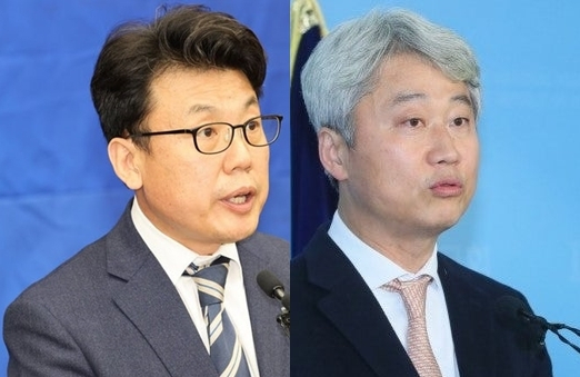 진성준 더불어민주당 국회의원, 김근식 국민의힘 서울 송파병 당협위원장. 연합뉴스