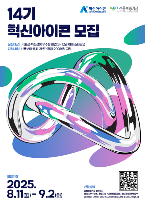 신보, '제14기 혁신아이콘' 공개 모집…글로벌 유니콘 기업 성장 지원