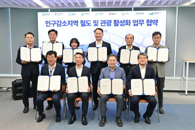 대구 군위군 등 8개 인구감소지역 지자체는 코레일과 관광 활성화를 위한 업무협약을 체결했다. 군위군 제공