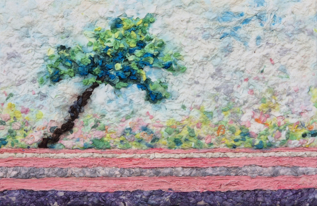 오태성, 자연의 위안, 장지에 혼합재료, 34×22,5cm.
