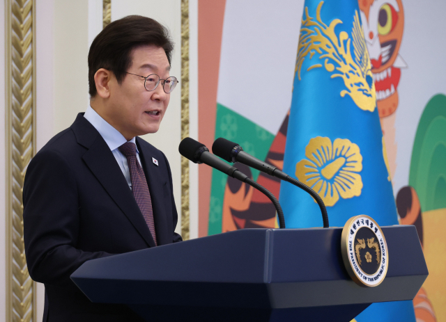 이재명 대통령이 15일 청와대 영빈관에서 열린 