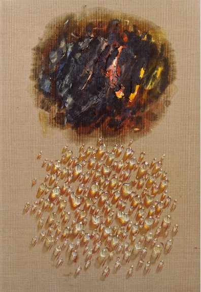 김창열, 물방울, 1986, 캔버스에 아크릴릭 물감, 유화 물감, 73×50cm, 개인 소장. 국립현대미술관 제공
