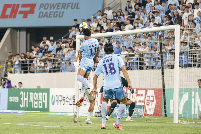 23일 제주SK FC와의 홈 경기에서 후반 동점골을 터뜨리고 있는 세징야. 대구FC 제공