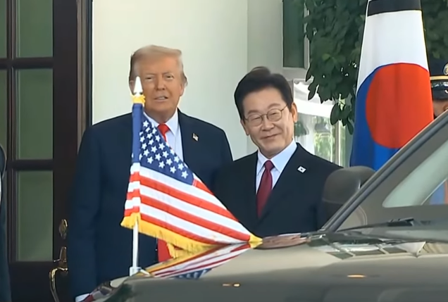 미 백악관에 도착한 이재명 대통령. YTN