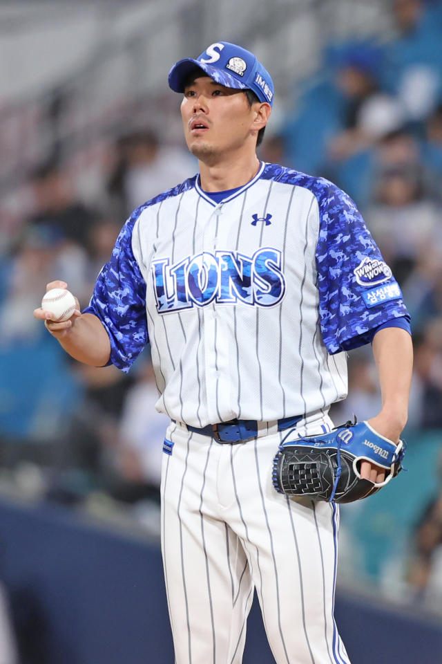 삼성 라이온즈의 김재윤. 삼성 제공