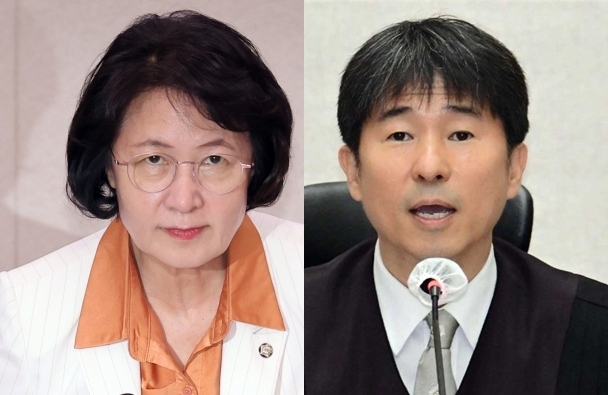 추미애 국회 법사위원장, 지귀연 서울중앙지법 부장판사. 연합뉴스