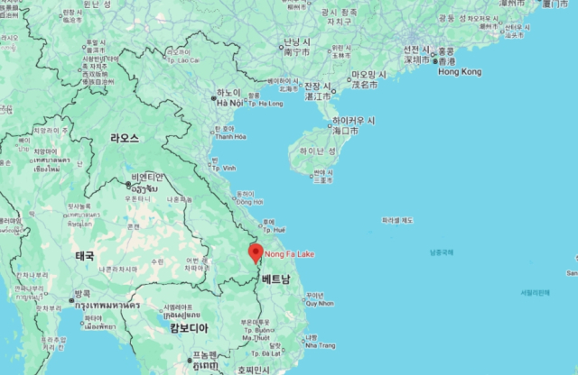 라오스 농파 호수 위치. 구글맵
