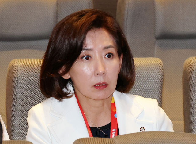 국민의힘 나경원 의원이 28일 인천국제공항공사 항공교육원에서 열린 2025 국민의힘 국회의원 연찬회에 참석해 있다. 연합뉴스