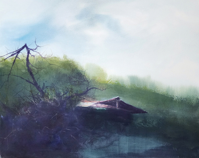 고찬용, 봄은 오는데, 72.7×60.6cm, Watercolor on paper