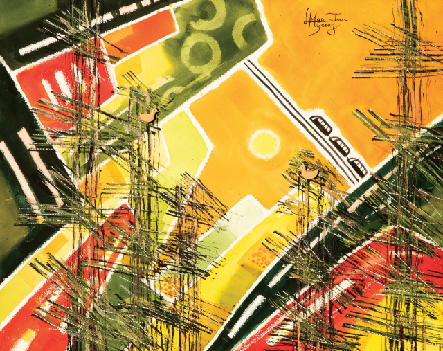 이명주, 도시와 숲, 91.0×73.0cm, 혼합재료