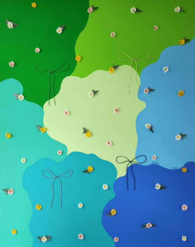 우시원, All ls well, 162X130.3cm, MIixed media on canvas, 2023