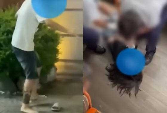 좀비담배를 피운 이들이 비틀거리거나 바닥에 쓰러져 경련을 일으키는 모습. 일본 ANN뉴스