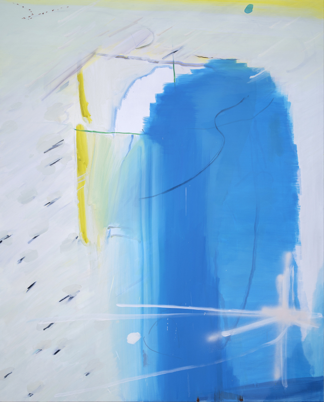 김겨울, A brief introduction, 2022, oil, spray paint and oil pastel on linen, 160x130cm