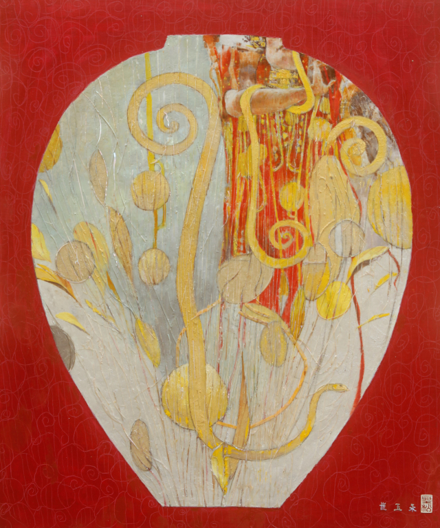 최옥영, 환상, Oil on 자개, 60.6x72.7cm, 2023
