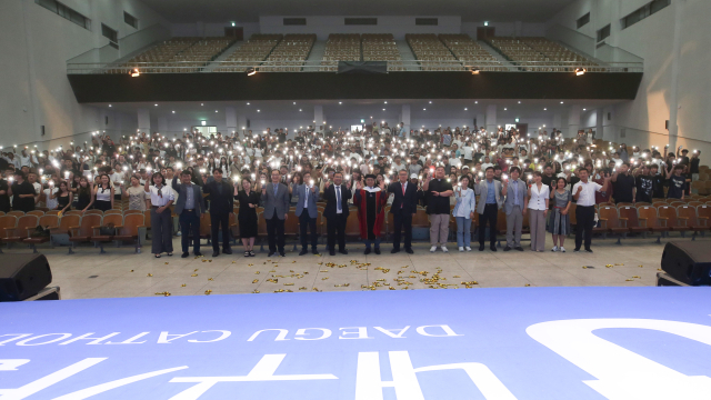 대구가톨릭대는 지난 4일 본교 대강당에서 2025학년도 2학기 외국인 유학생 입학식을 열고 학생들을 환영하는 자리를 가졌다. 대구가톨릭대 제공