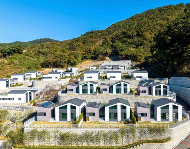 DL이앤씨가 지은 전남 구례군 산동면 모듈러 단독주택 타운형 단지. DL이앤씨 제공